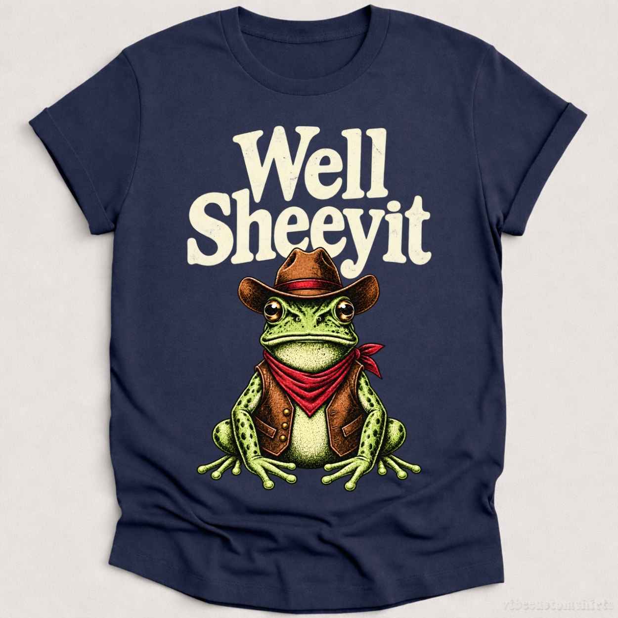 T-Shirt Heather Navy / S Well Sheeyit Western Humor Frog Shirt