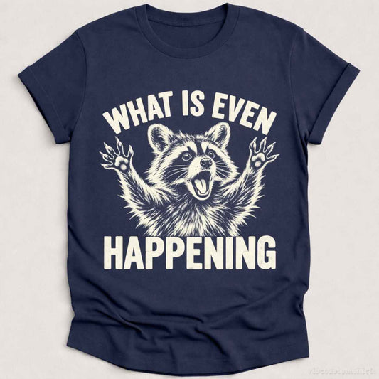 T-Shirt Heather Navy / S What is Even Happening Raccoon Shirt