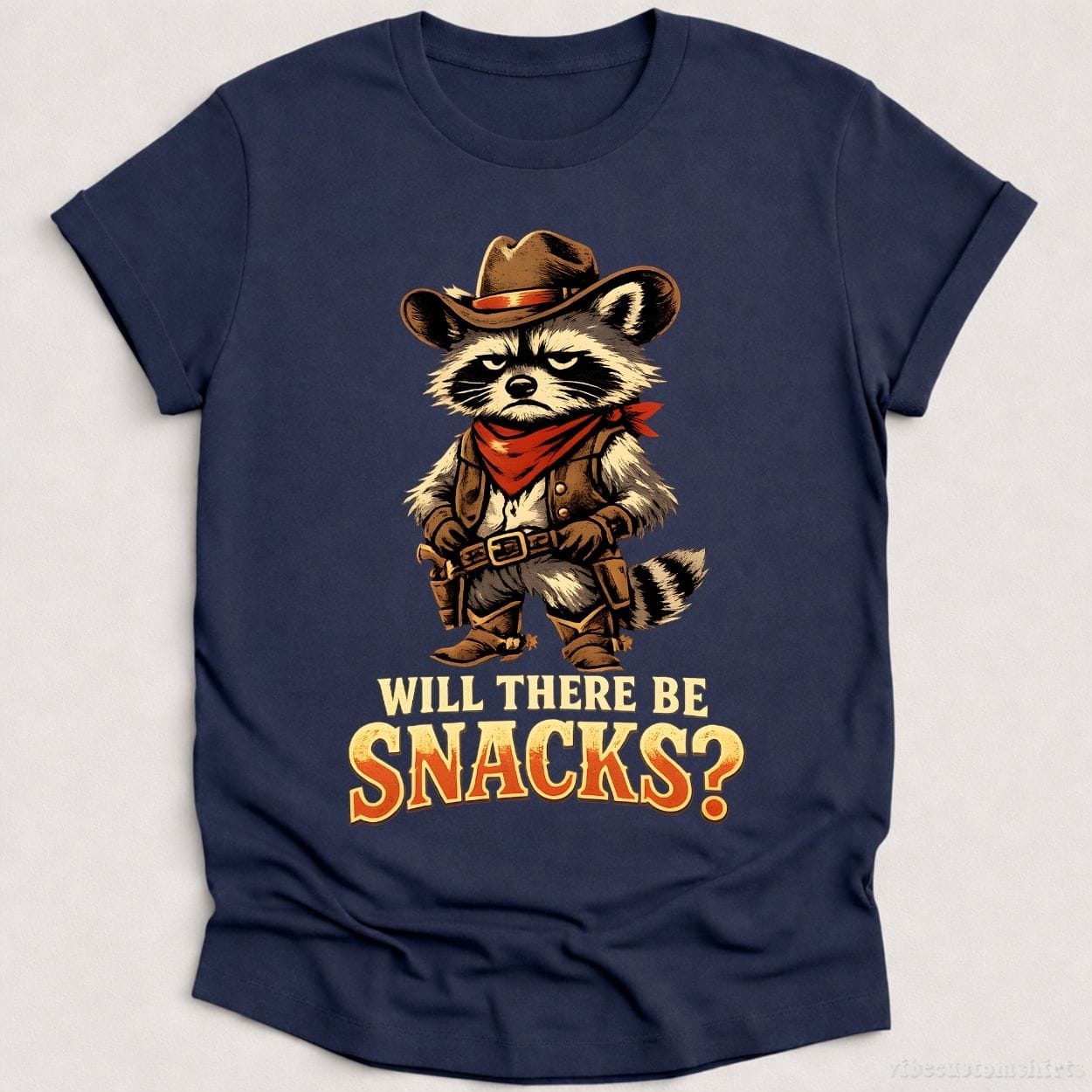 T-Shirt Heather Navy / S Will There Be Snacks Raccoon Shirt