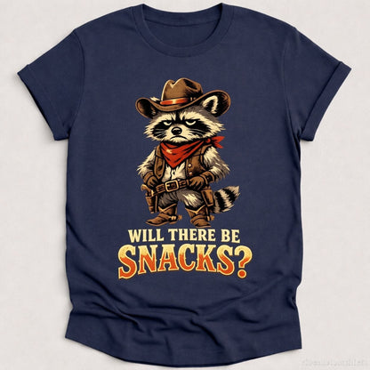 T-Shirt Heather Navy / S Will There Be Snacks Raccoon Shirt