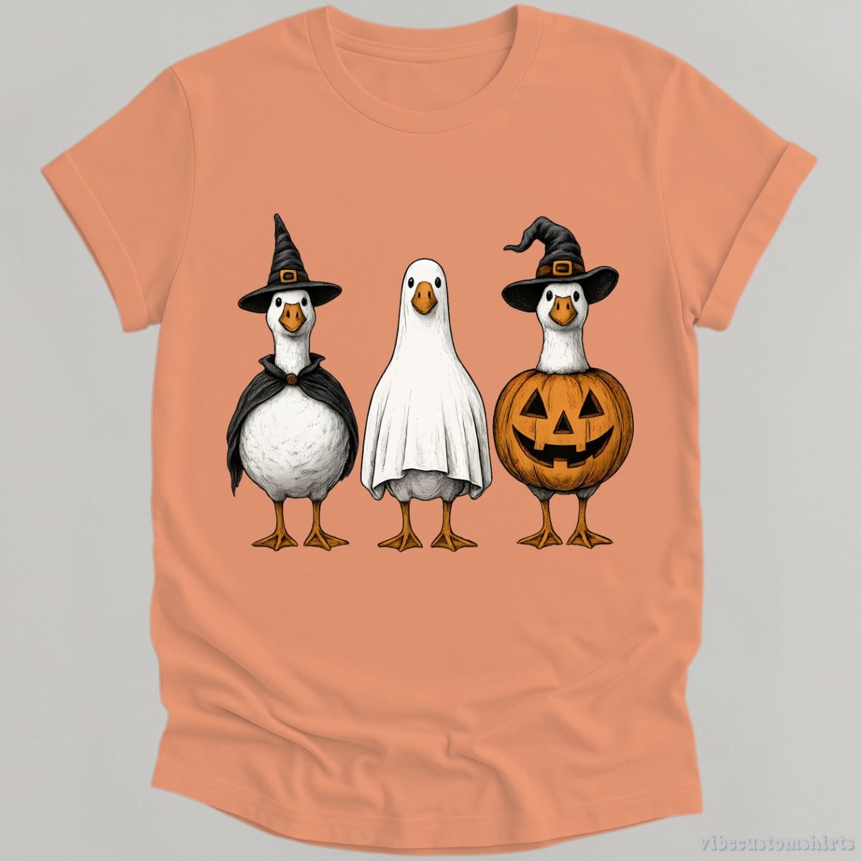 T-Shirt Heather Orange / S Vintage Goose Halloween Shirt