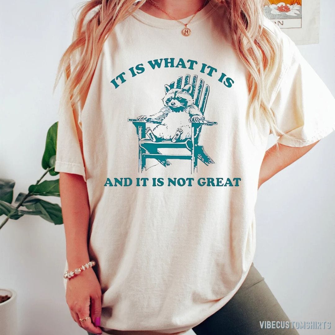 T-Shirt It Is What It Is And It Is Not Great Funny Raccoon Sarcastic T-Shirt