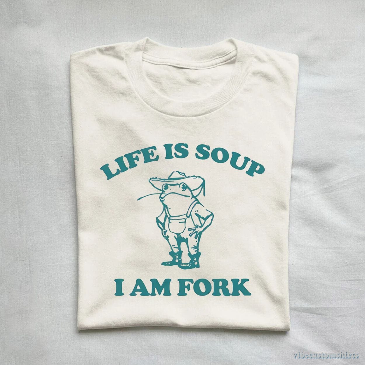 T-Shirt Life Is Soup I Am Fork Frog Vintage T-Shirt
