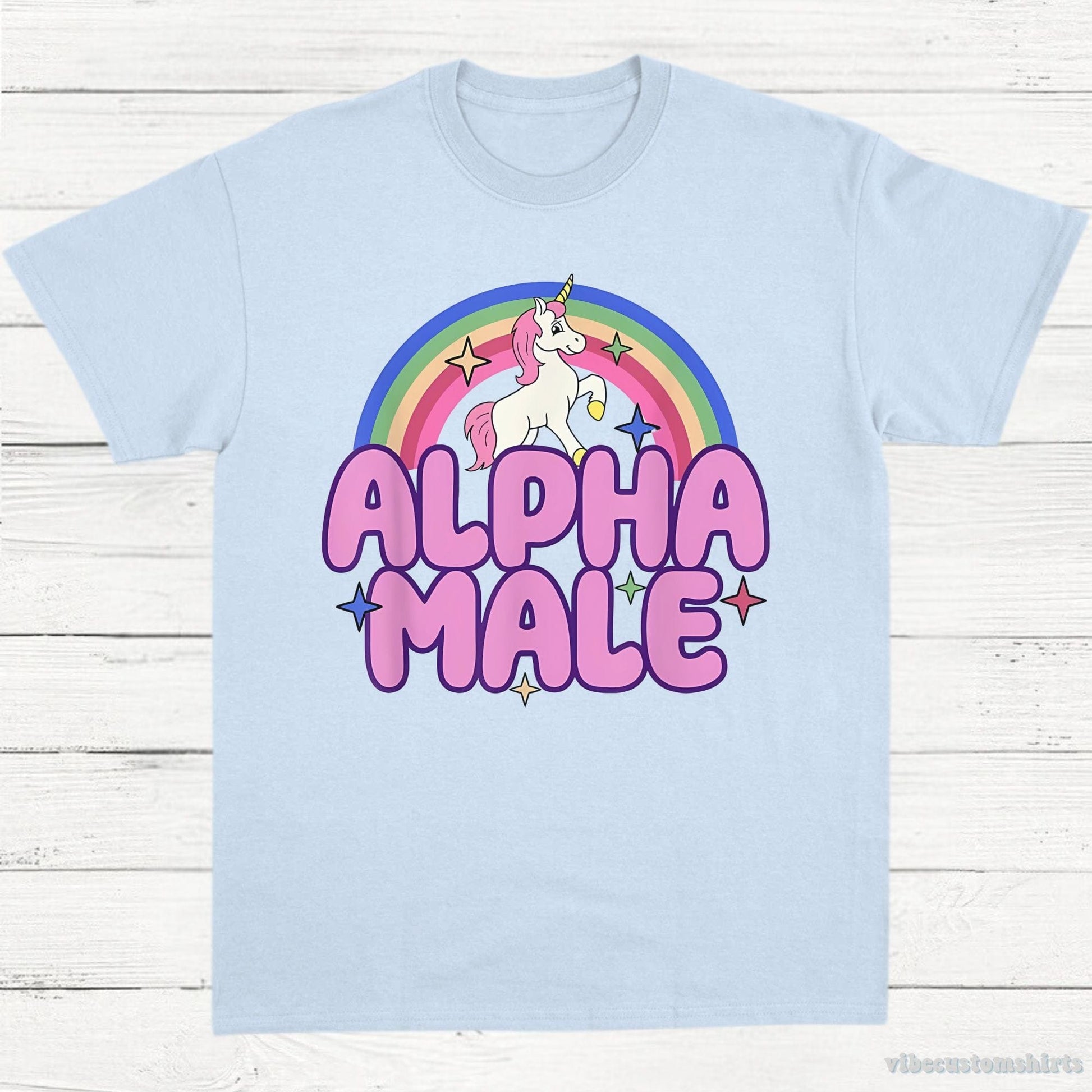 T-Shirt Light Blue / S Alpha Male Funny Unicorn Shirt