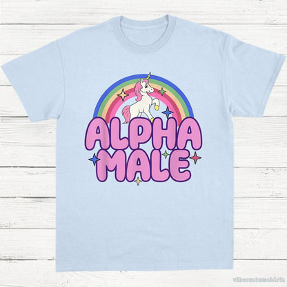 T-Shirt Light Blue / S Alpha Male Funny Unicorn Shirt