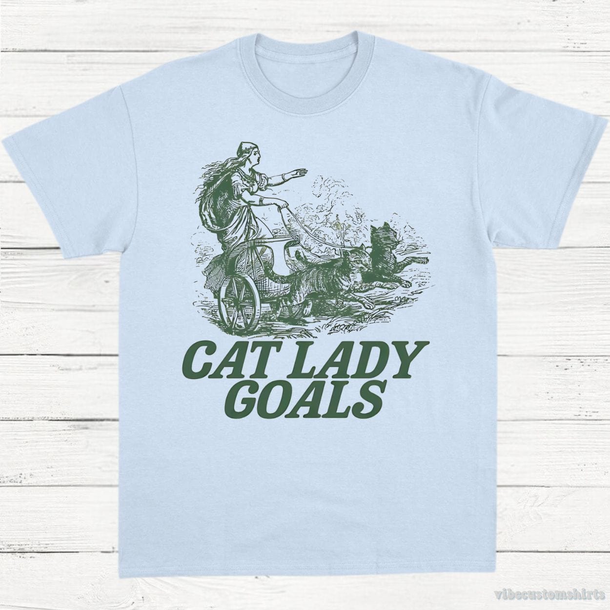 Cat Lady Goals Vintage Shirt, Viking Lady Leashes Her Cats Tee