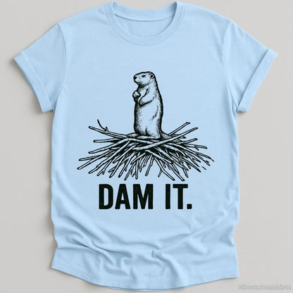 T-Shirt Light Blue / S Dam it Funny Beaver Shirt