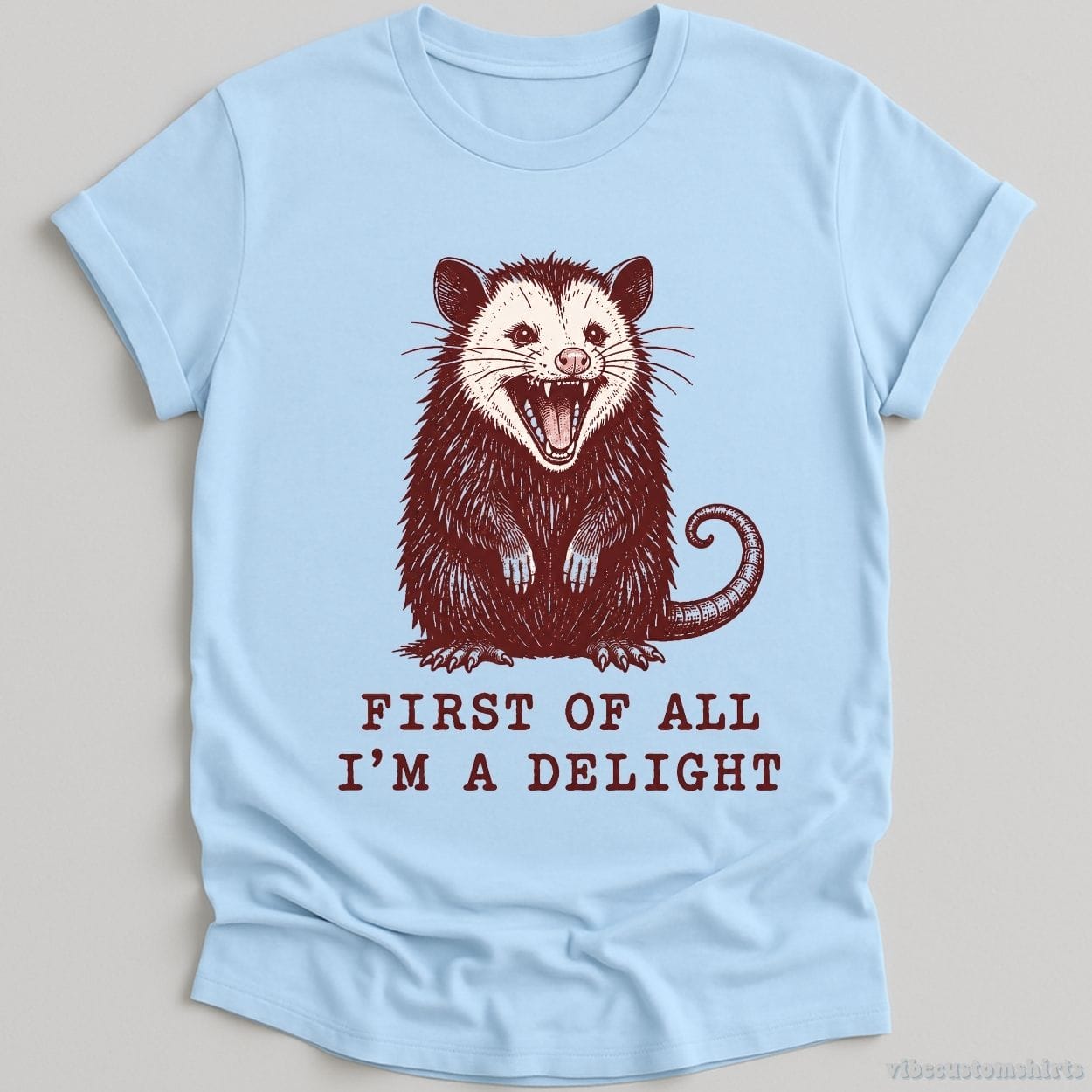 T-Shirt Light Blue / S First Of All I'm A Delight Opossum Shirt