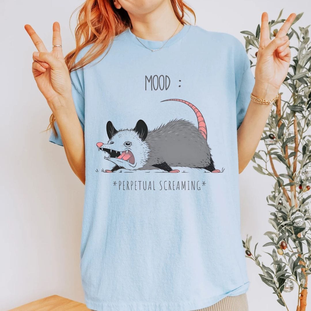 T-Shirt Light Blue / S Mood Perpetual Screaming Possum T-Shirt