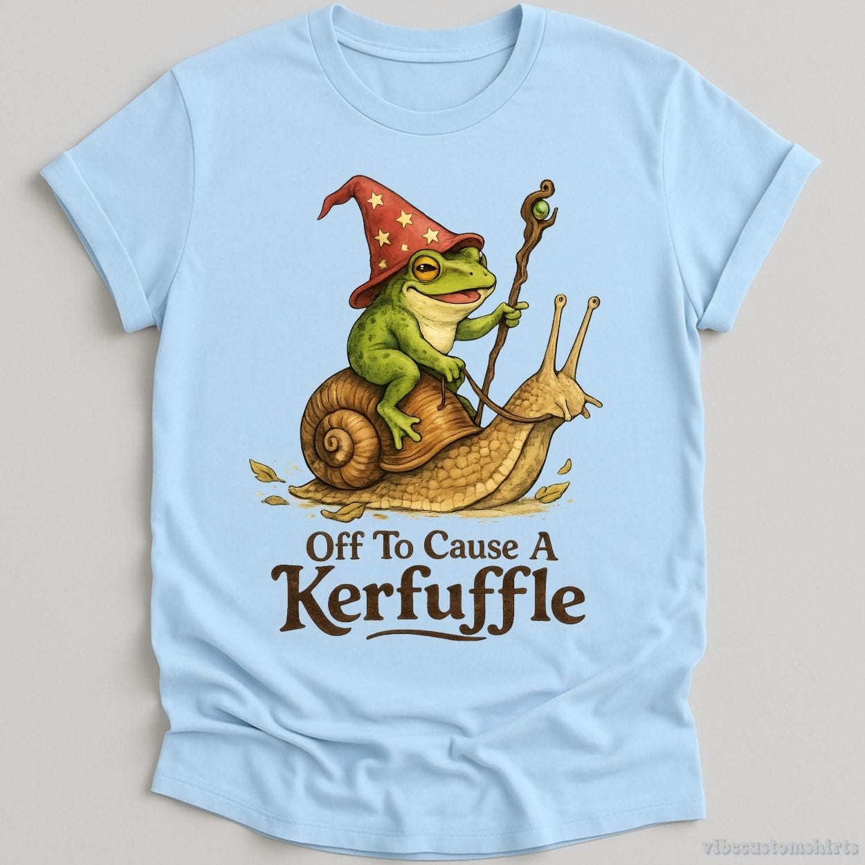 T-Shirt Light Blue / S Off To Cause A Kerfuffle Frog And Snail Shirt