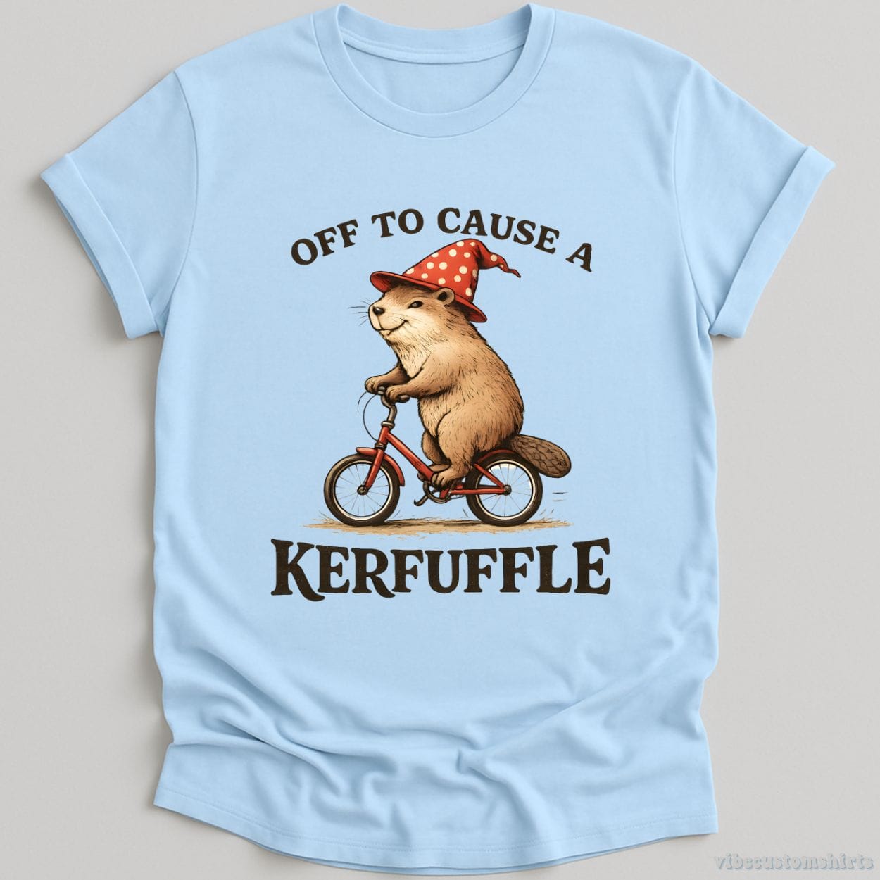 T-Shirt Light Blue / S Off to Cause a Kerfuffle Vintage Beaver Shirt
