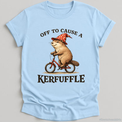 T-Shirt Light Blue / S Off to Cause a Kerfuffle Vintage Beaver Shirt