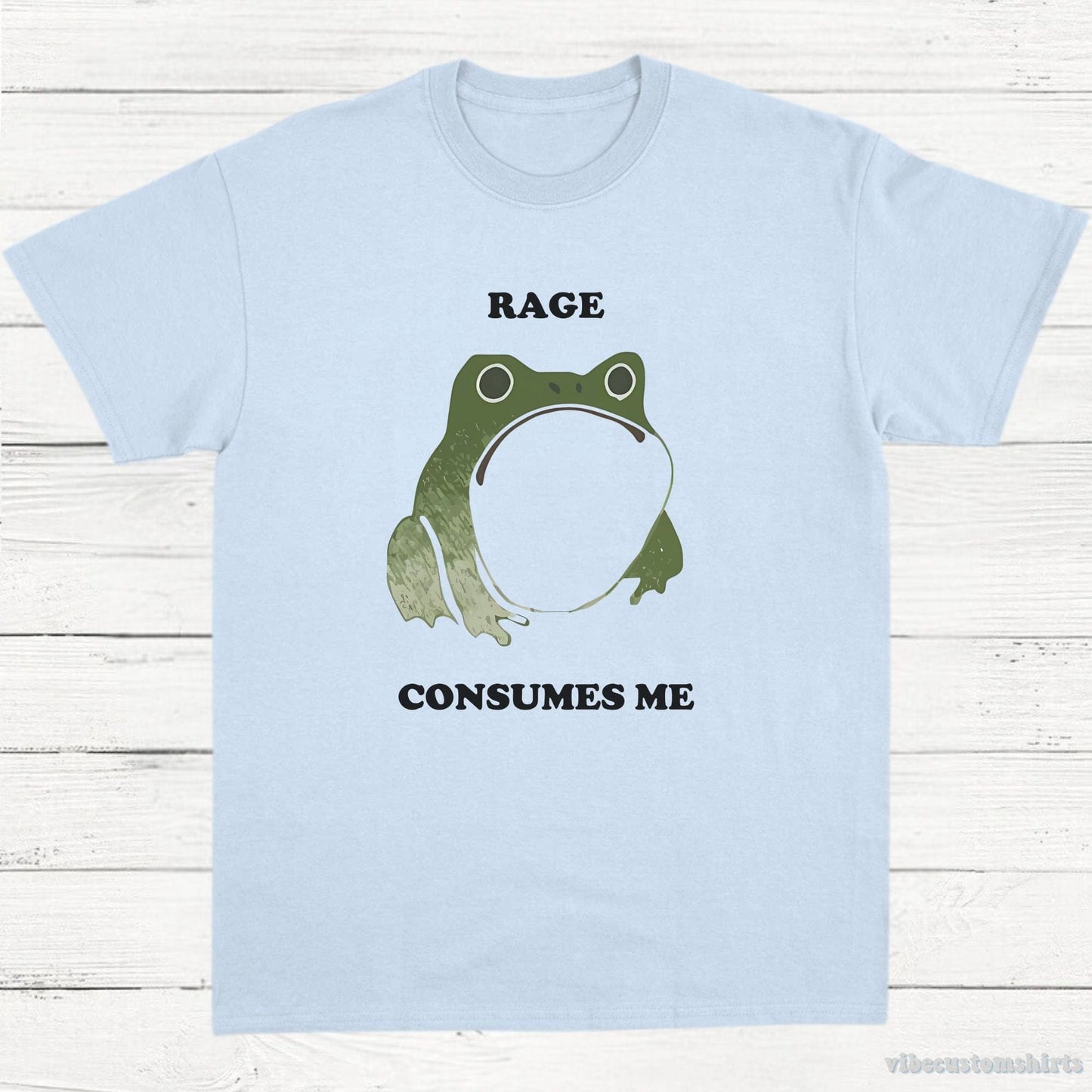 T-Shirt Light Blue / S Rage Consumes Me Funny Frog  Shirt