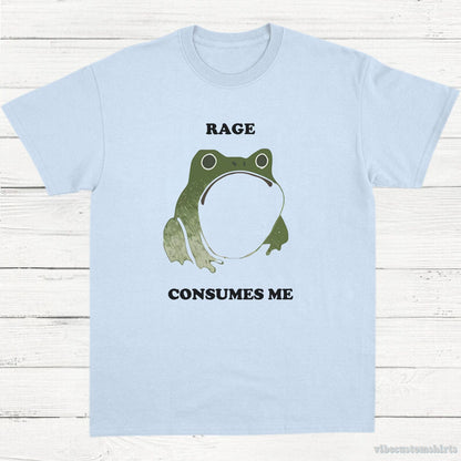 T-Shirt Light Blue / S Rage Consumes Me Funny Frog  Shirt