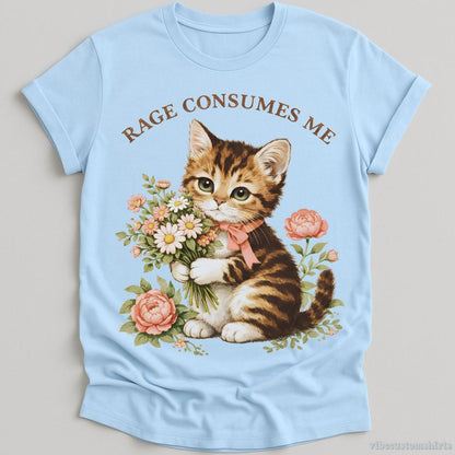 T-Shirt Light Blue / S Rage Consumes Me Kitty Cat Shirt