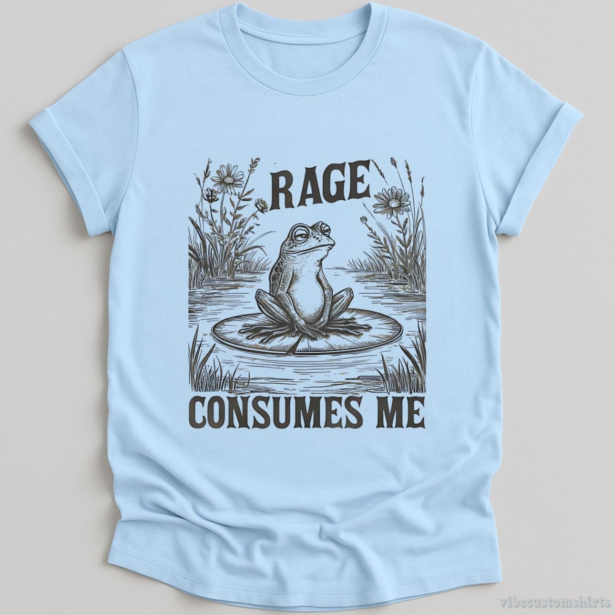 T-Shirt Light Blue / S Rage Consumes Me Vintage Frog Shirt