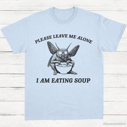 T-Shirt Light Blue / S Retro Mothman I Am Eating Soup Cryptid Vintage Shirt