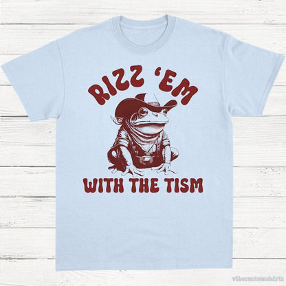 T-Shirt Light Blue / S Rizz 'Em With the Tism Frog Meme Shirt