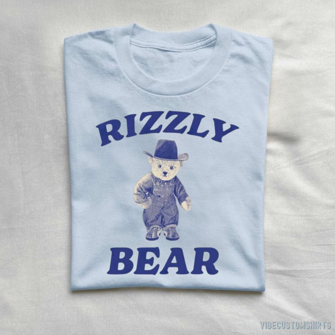 T-Shirt Light Blue / S Rizzly Bear Funny Bear Meme T-Shirt