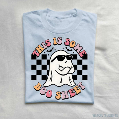 T-Shirt Light Blue / S This Is Some Boo Sheet Retro Halloween Shirt