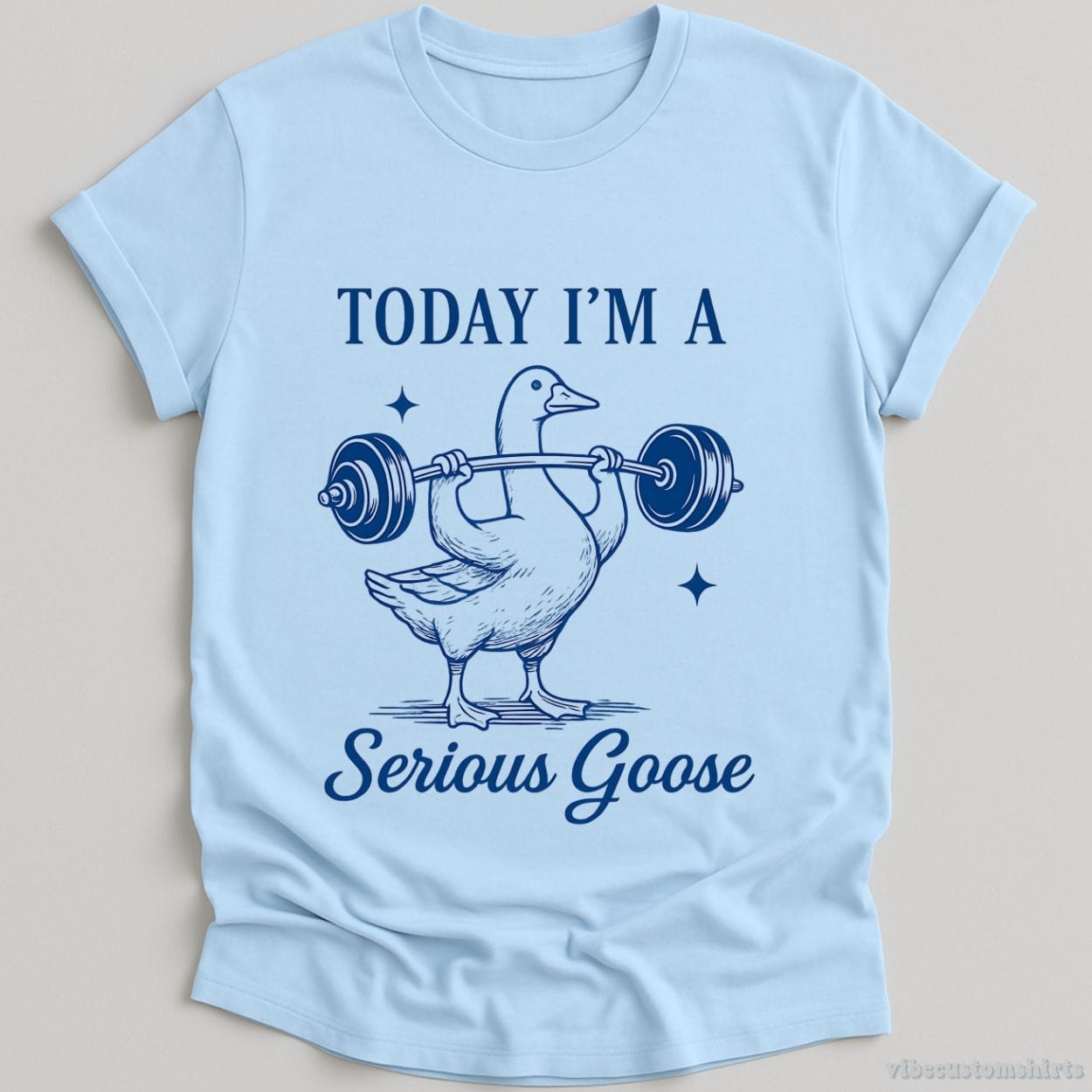 T-Shirt Light Blue / S Today I'm A Serious Goose Funny Gym Shirt