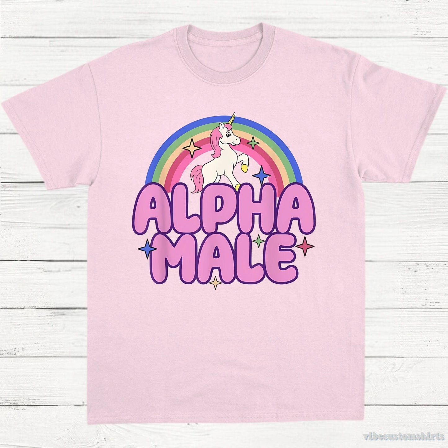 T-Shirt Light Pink / S Alpha Male Funny Unicorn Shirt