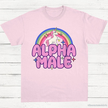 T-Shirt Light Pink / S Alpha Male Funny Unicorn Shirt