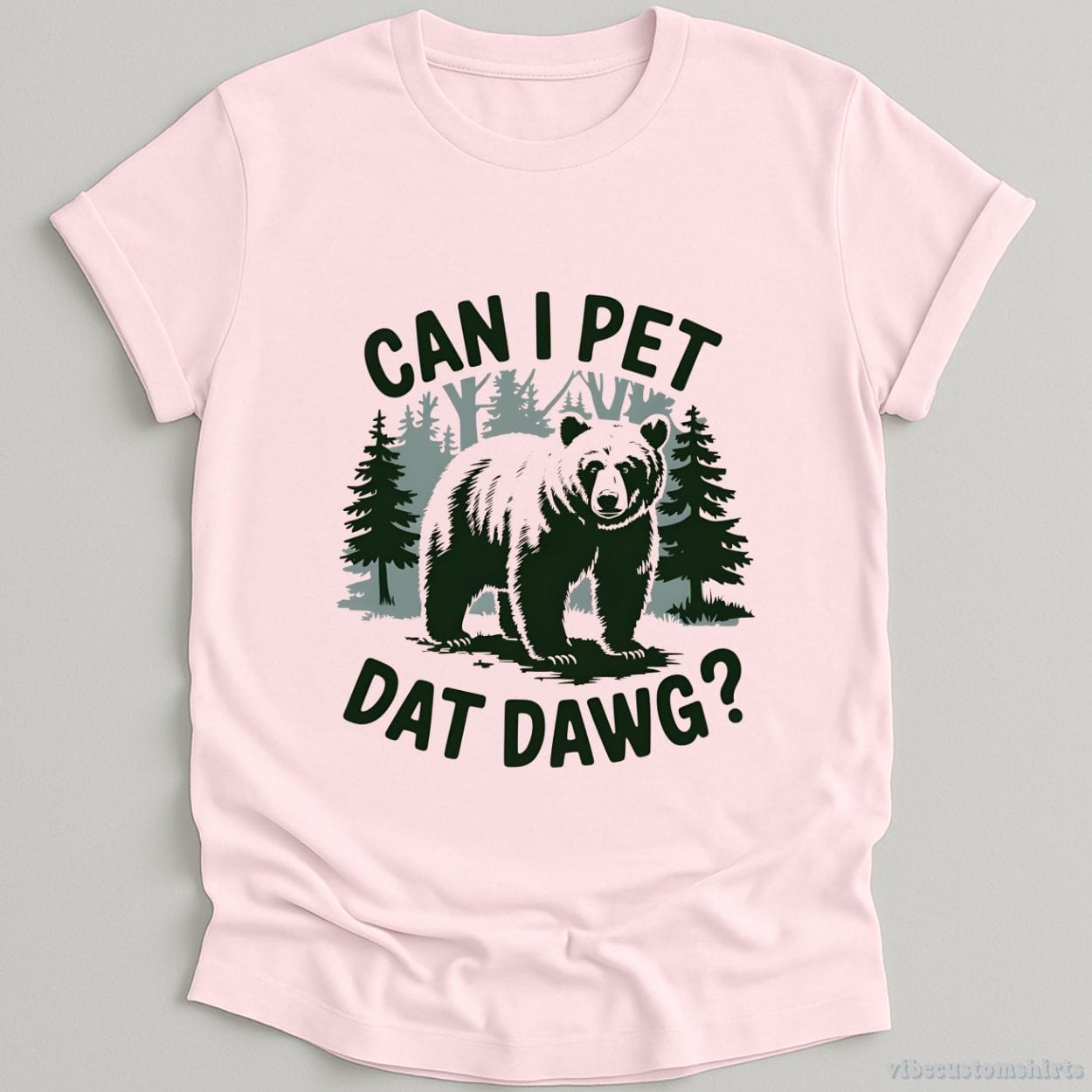 T-Shirt Light Pink / S Can I Pet Dat Dawg Bear Meme Shirt