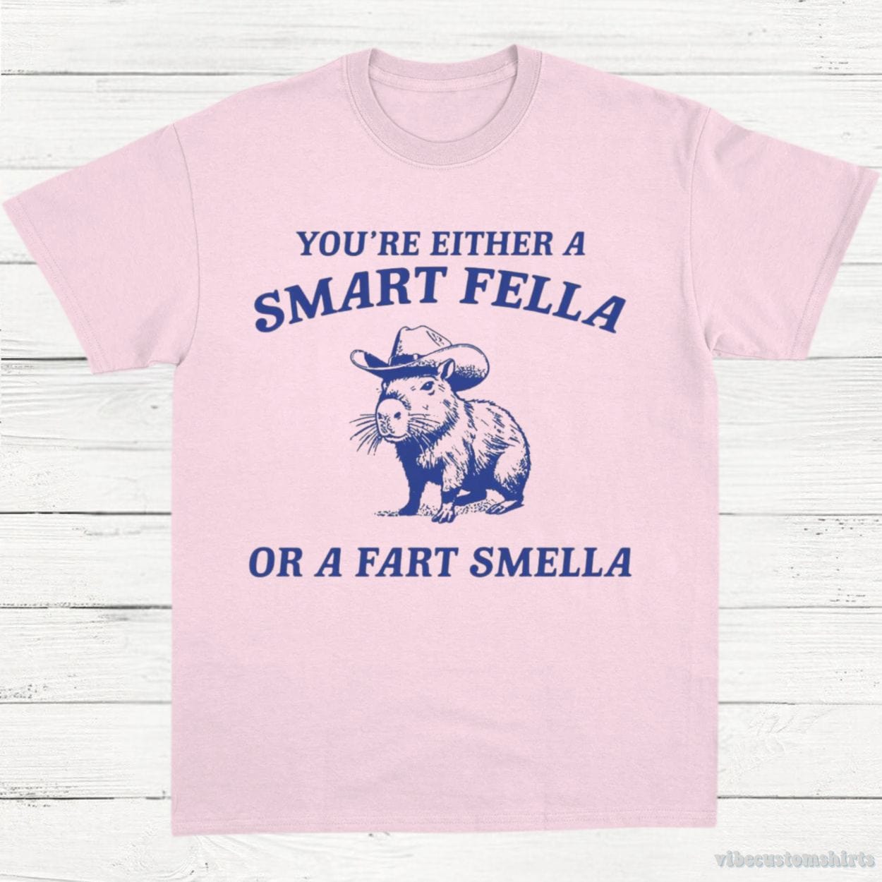 T-Shirt Light Pink / S Capybara You're Either A Smart Fella T-Shirt