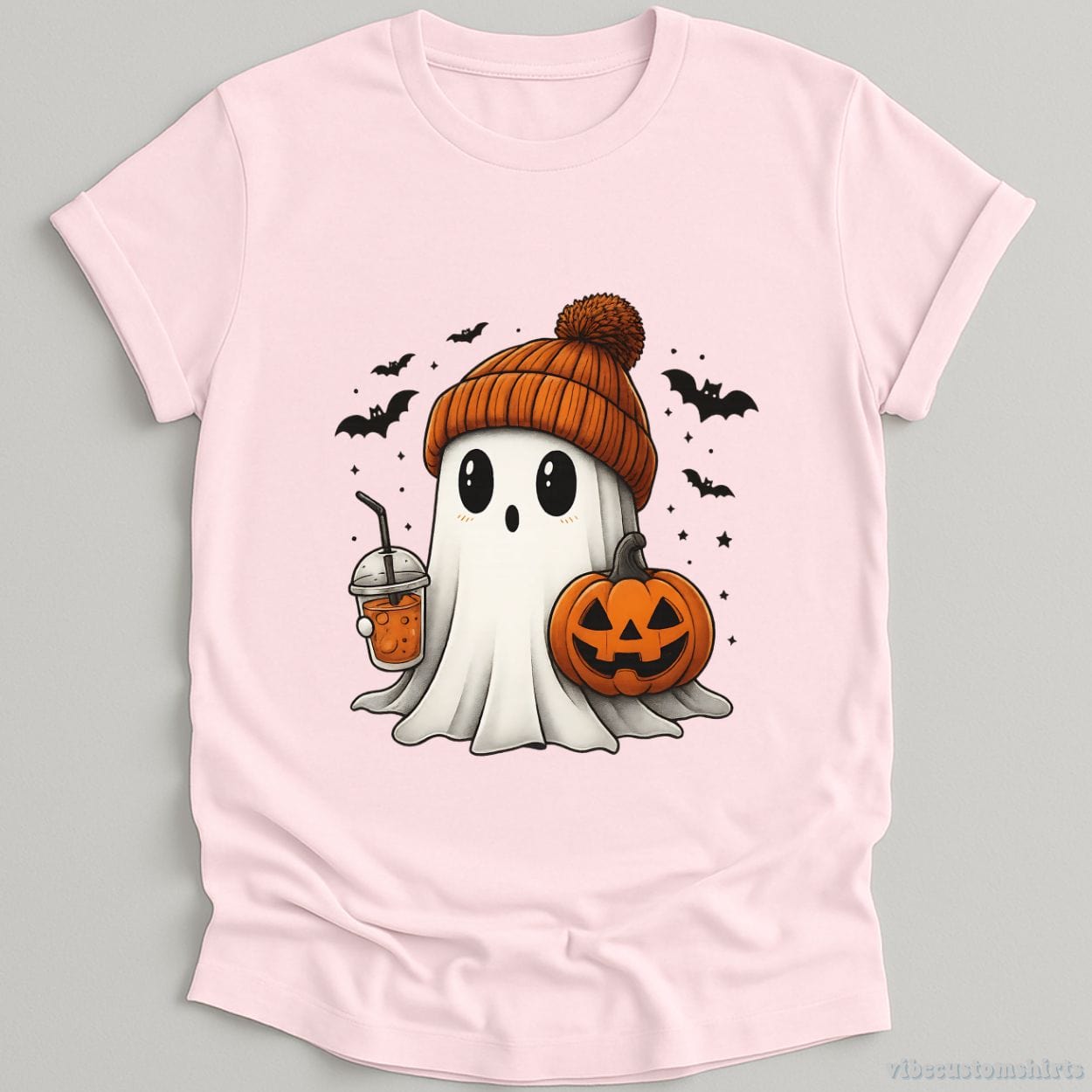 T-Shirt Light Pink / S Cute Ghost Halloween Spooky Season Shirt