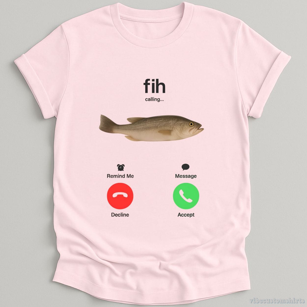 T-Shirt Light Pink / S Fih Calling Phone Call Misspelled Meme Shirt