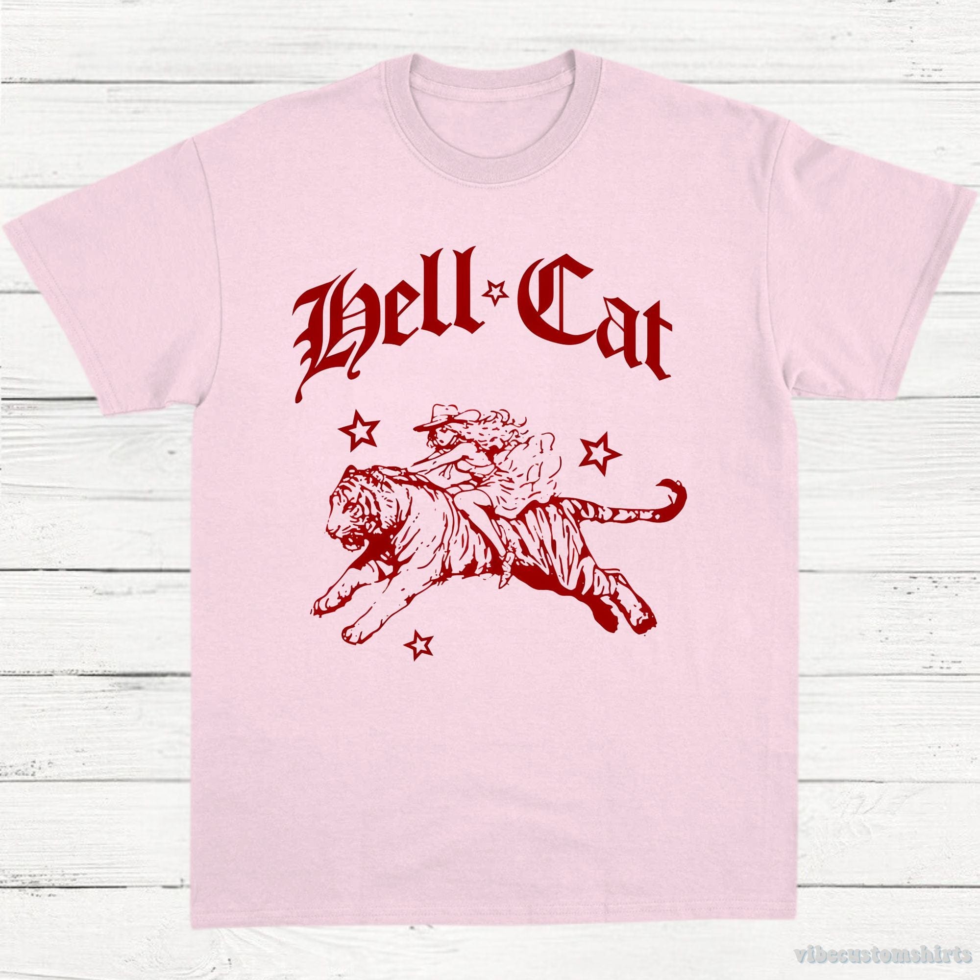 Hell Cat Cowgirl Riding Tiger Shirt – Vibe Custom Shirts