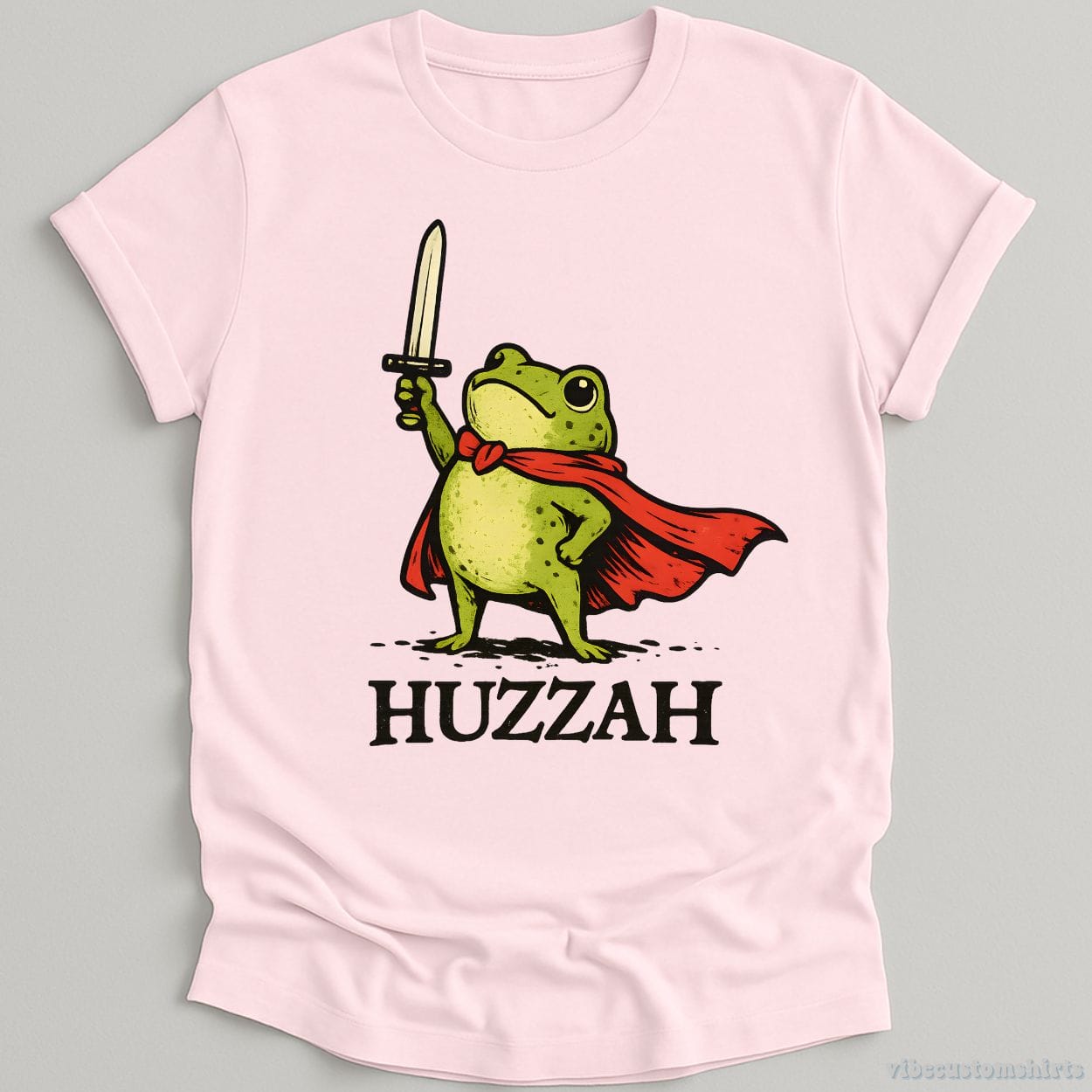 T-Shirt Light Pink / S Huzzah Frog Shirt