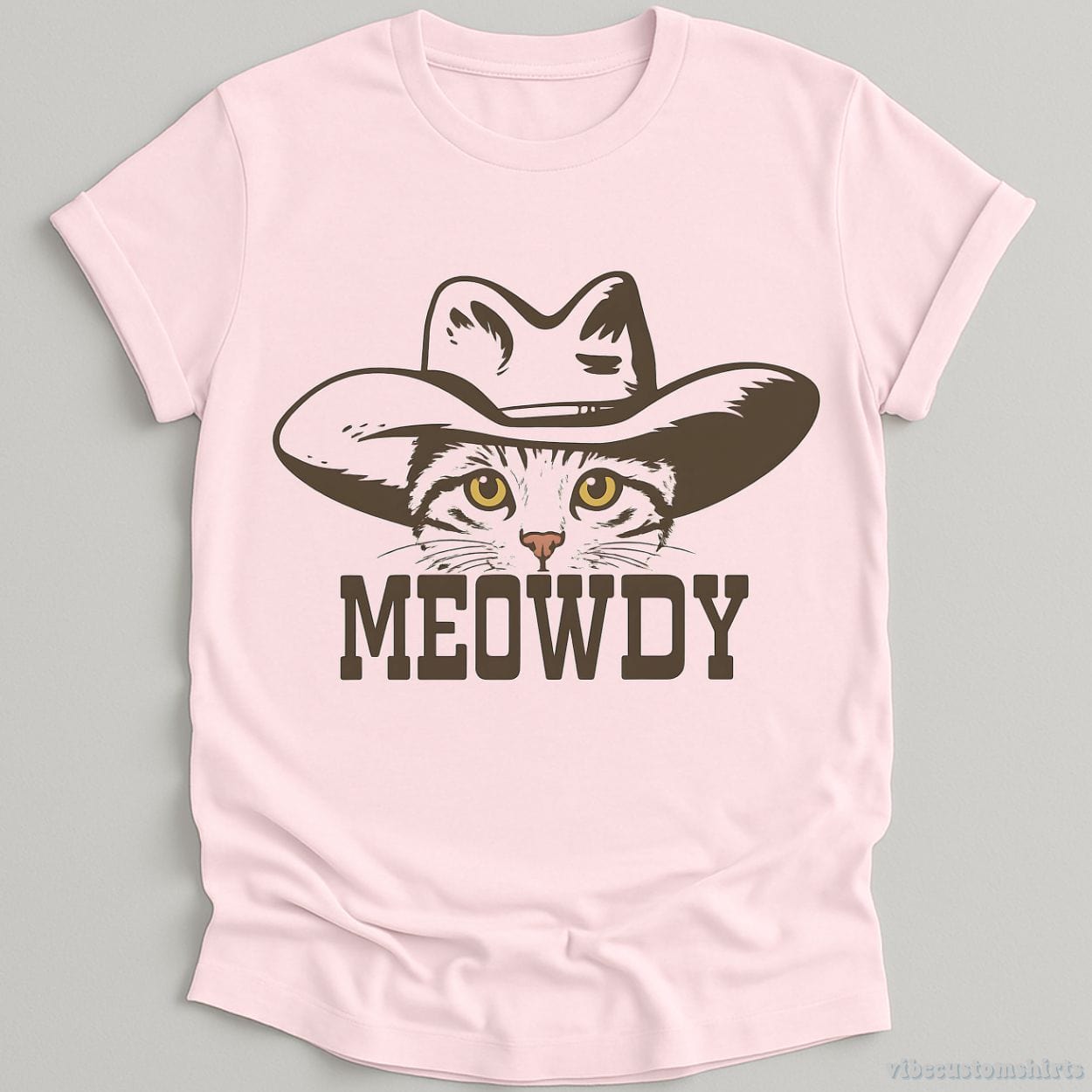 T-Shirt Light Pink / S Meowdy Cowboy Cat Shirt