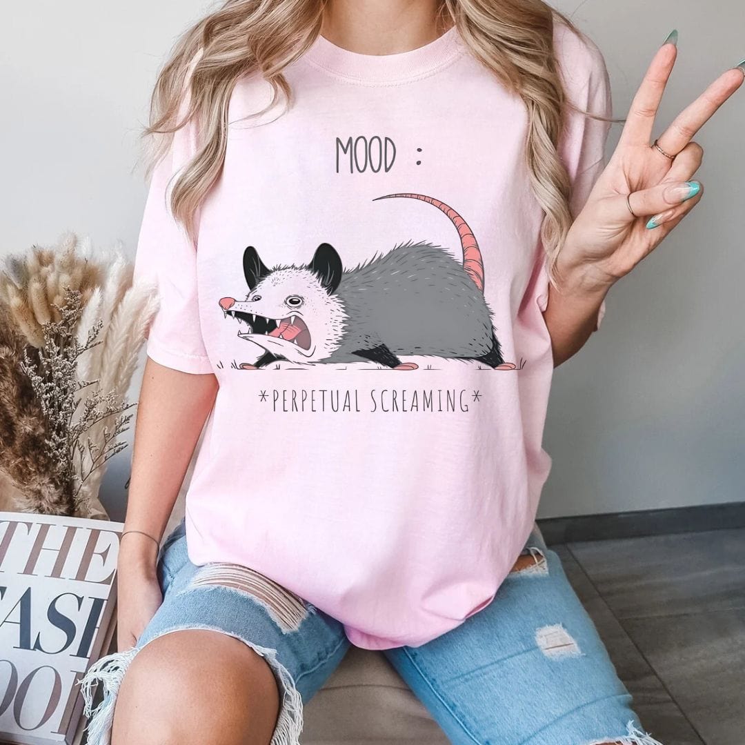 T-Shirt Light Pink / S Mood Perpetual Screaming Possum T-Shirt