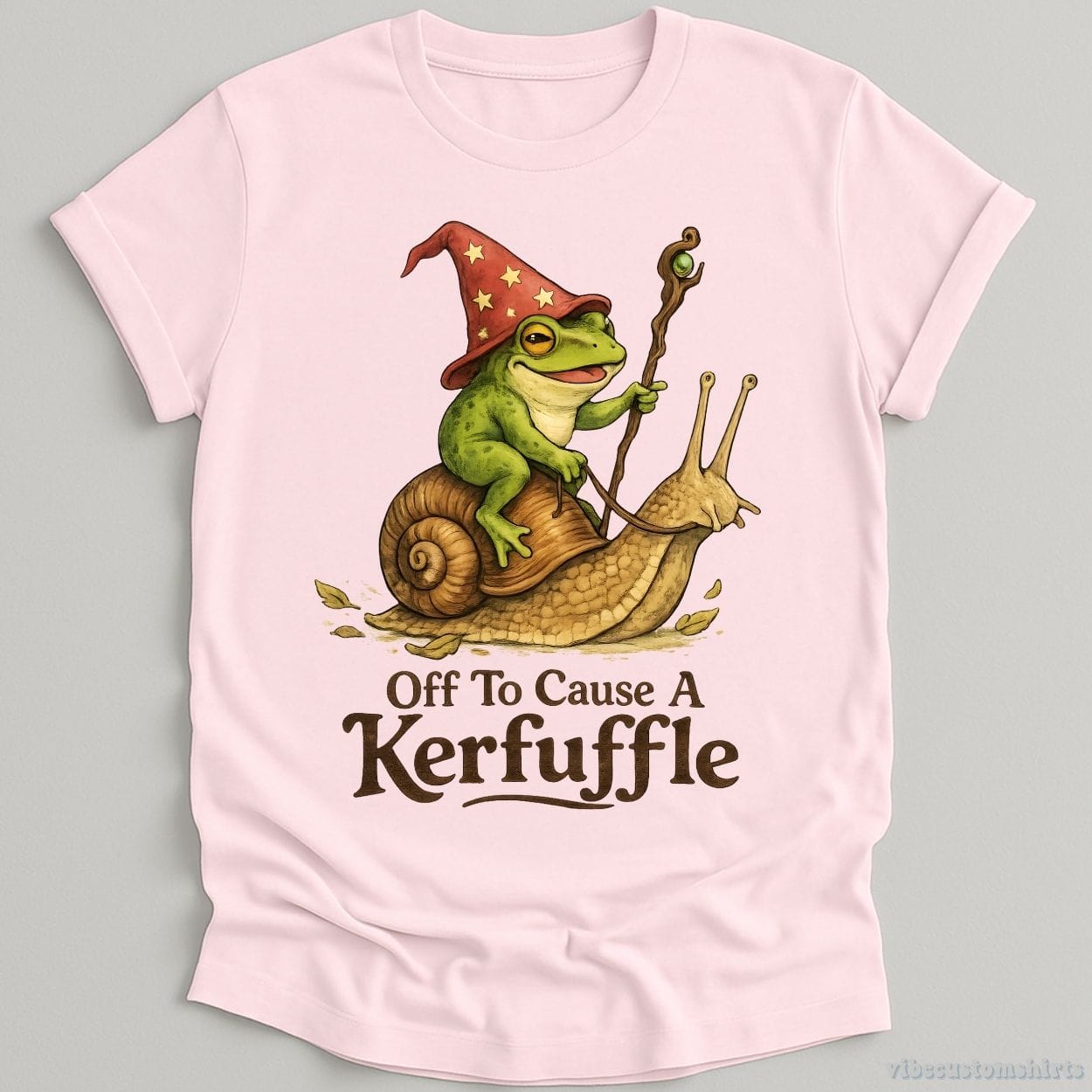 T-Shirt Light Pink / S Off To Cause A Kerfuffle Frog And Snail Shirt