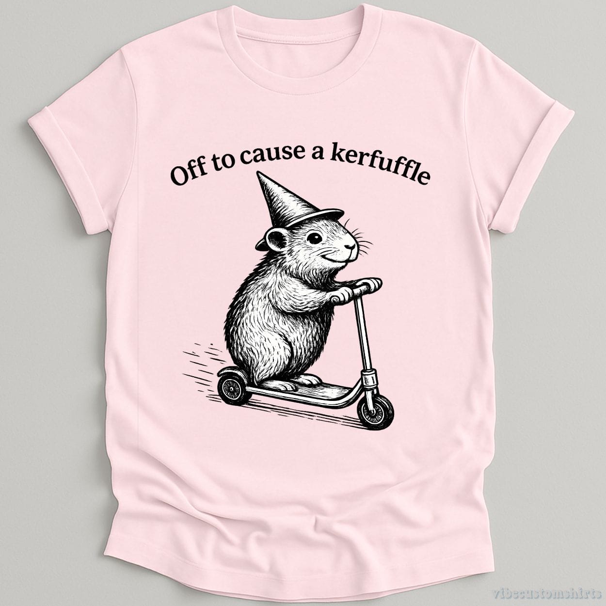 T-Shirt Light Pink / S Off To Cause A Kerfuffle Groundhog Shirt