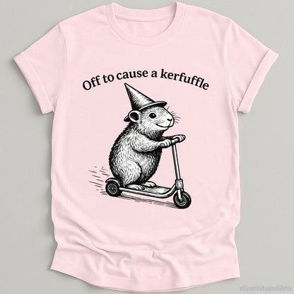 T-Shirt Light Pink / S Off To Cause A Kerfuffle Groundhog Shirt