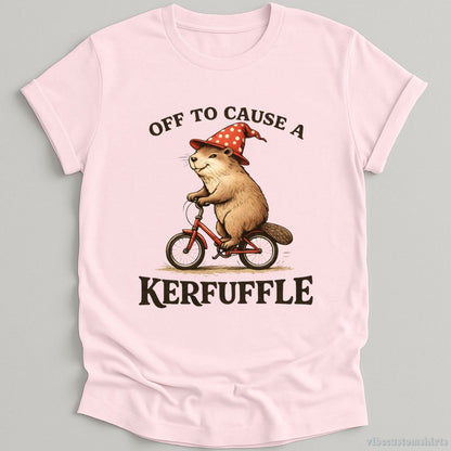 T-Shirt Light Pink / S Off to Cause a Kerfuffle Vintage Beaver Shirt