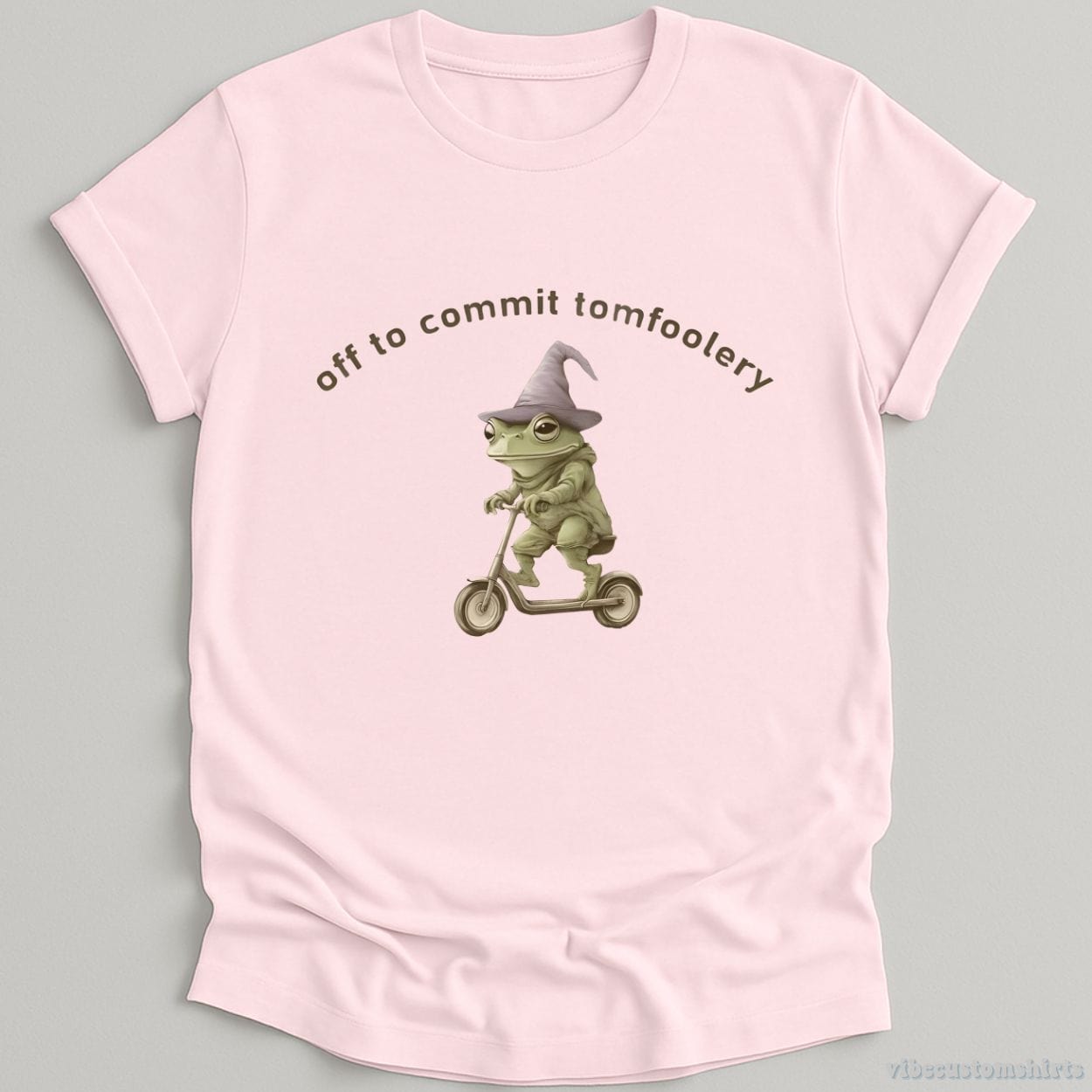 T-Shirt Light Pink / S Off to Commit Tom Foolery Frog Meme Shirt