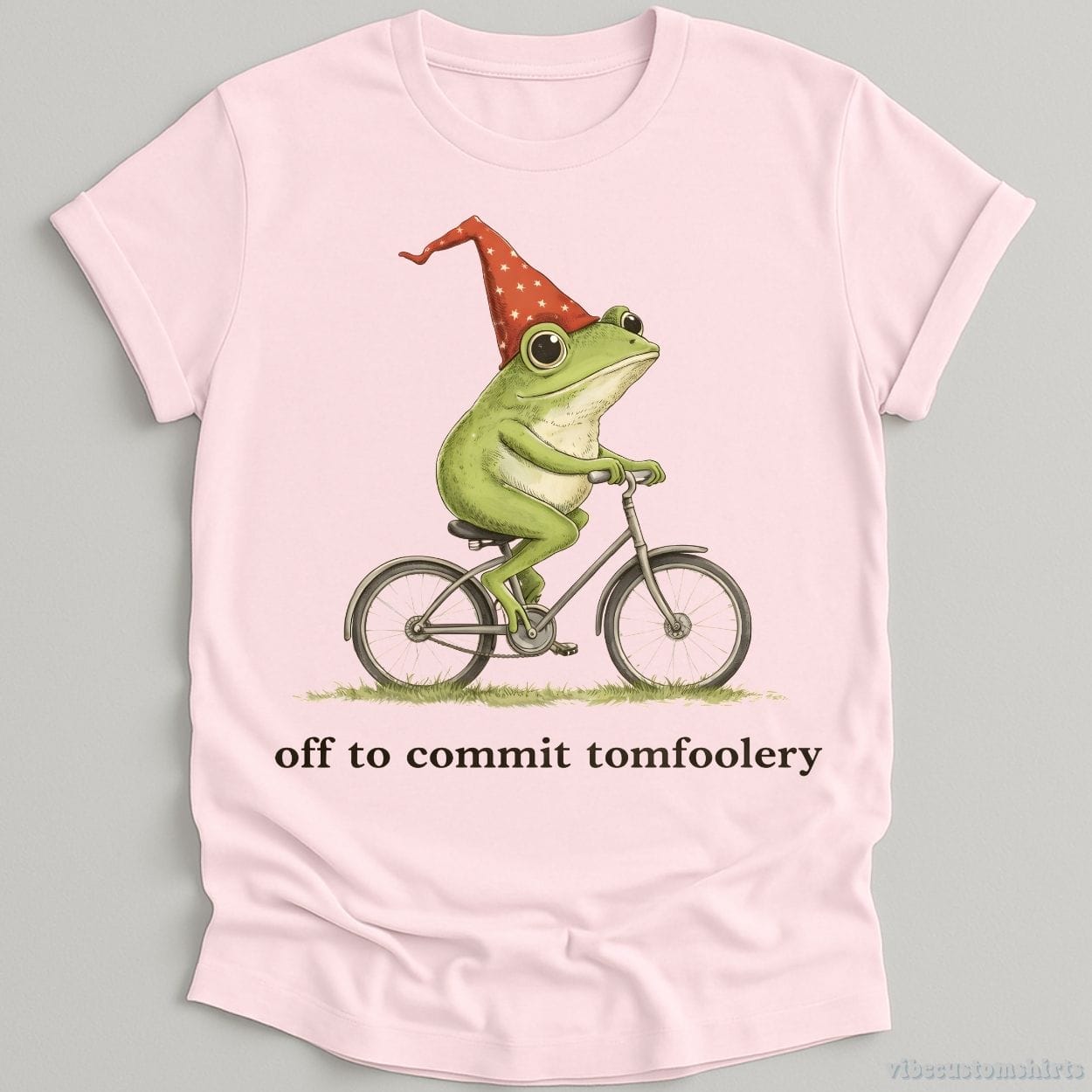 T-Shirt Light Pink / S Off To Commit Tomfoolery Funny Wizard Frog Shirt