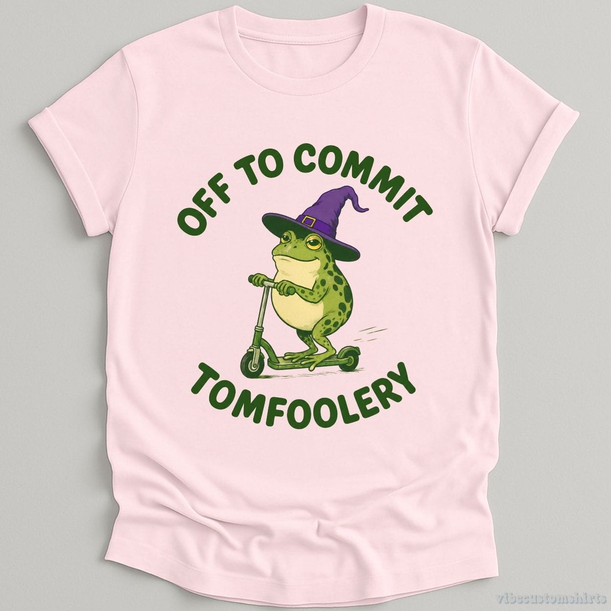 T-Shirt Light Pink / S Off To Commit Tomfoolery Humorous Frog Shirt