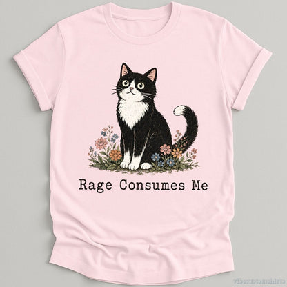 T-Shirt Light Pink / S Rage Consumes Me Fluffy Cat Shirt