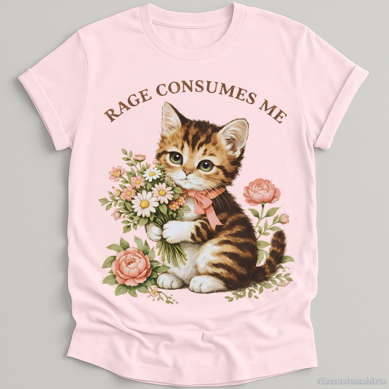 T-Shirt Light Pink / S Rage Consumes Me Kitty Cat Shirt