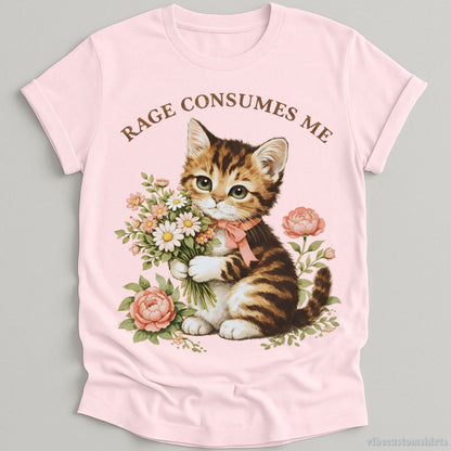 T-Shirt Light Pink / S Rage Consumes Me Kitty Cat Shirt
