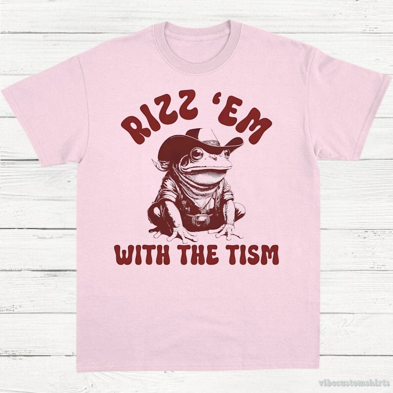 T-Shirt Light Pink / S Rizz 'Em With the Tism Frog Meme Shirt