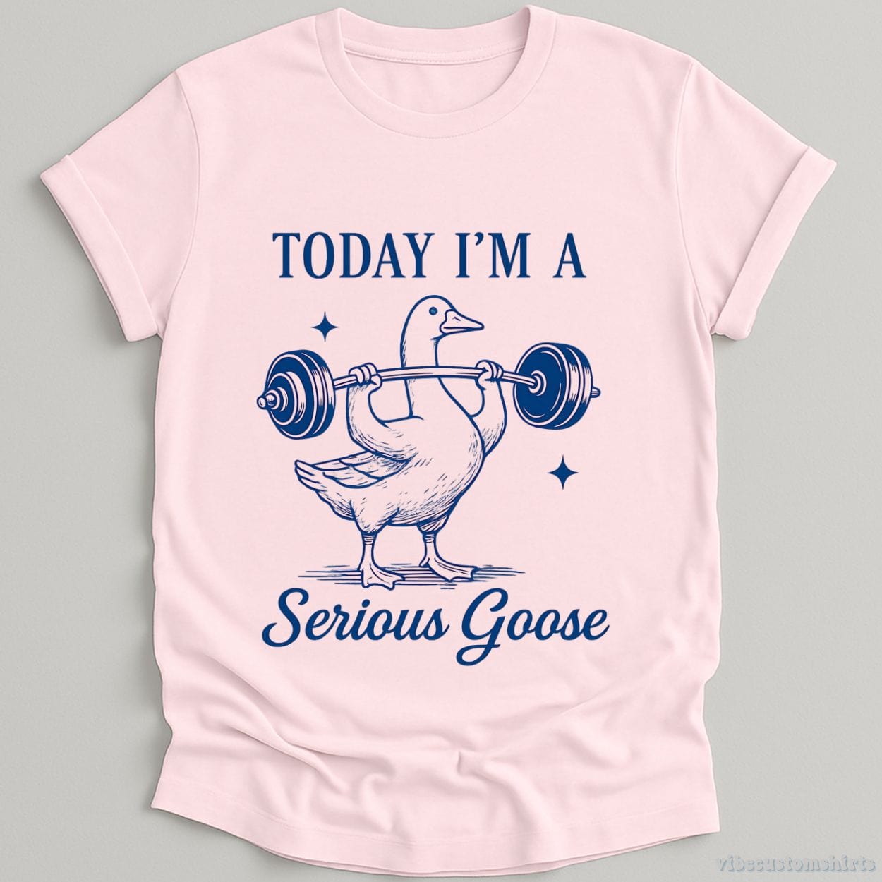 T-Shirt Light Pink / S Today I'm A Serious Goose Funny Gym Shirt