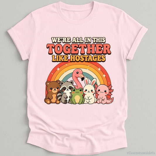 T-Shirt Light Pink / S We're All in This Together Like Hostages Cute Animals Shirt