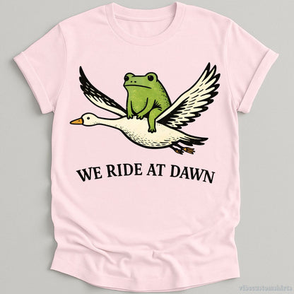 T-Shirt Light Pink / S We Ride At Dawn Frog And Goose Shirt