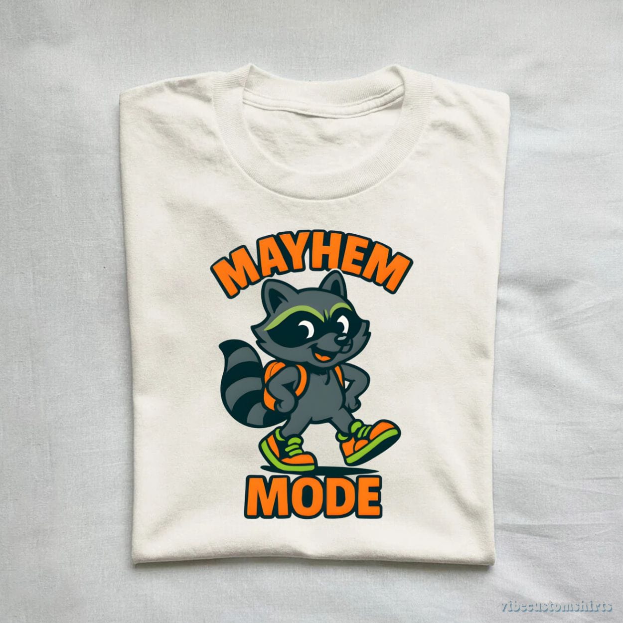 T-Shirt Mayhem Mode Cute Raccoon Cartoon Shirt